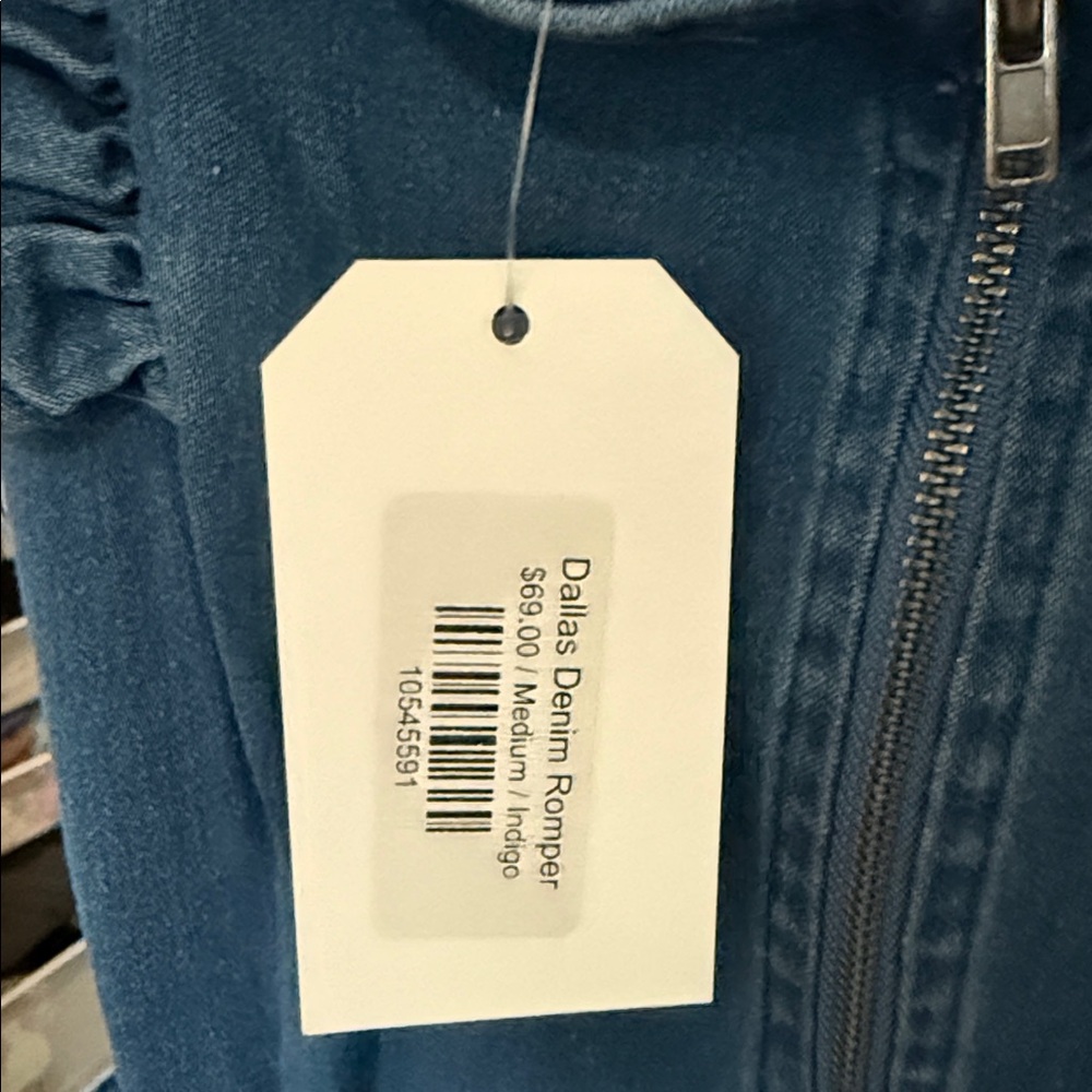 Denim Ruffle Romper - Picture 2 of 3